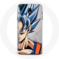 Maniacase Samsung Galaxy J7 2017 Beschermhoesje Anime Dragon Ball Goku Blauw Haar