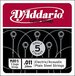 D'Addario PL011-5 Plain Steel Electric/Acoustic Guitar Strings - 5 Pack