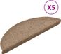 vidaXL Trapmatten zelfklevend 5 stuks 56x17x3 cm beige halfrond