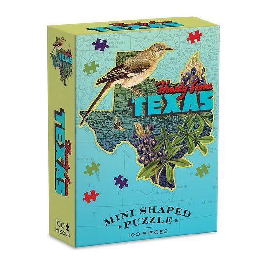 Galison Wendy Gold Texas Mini Shaped Puzzle