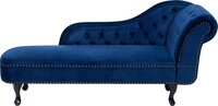 Beliani NIMES Chaise Longue - Blue Velvet - Right Side