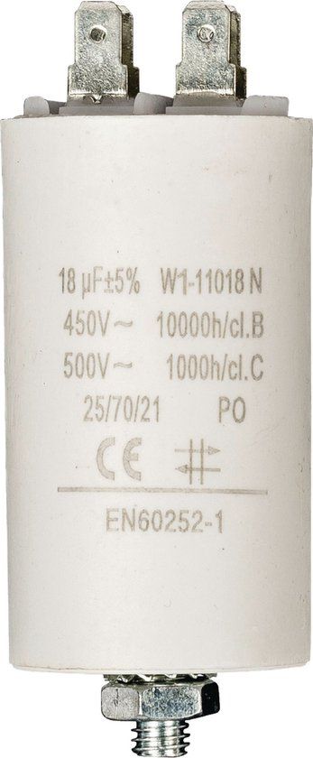 Fixapart W1-11018N Condensator 18.0 uf / 450 V + Aarde