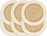 vidaXL Placemats 6 st rond 38 cm jute en katoen natuurlijk
