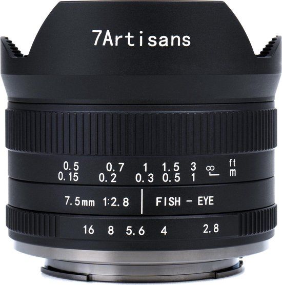 7artisans 7.5mm F2.8 Mark II - Micro Four Thirds (MFT) - Zwart