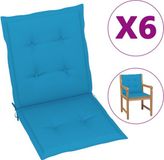 VidaXL Tuinstoelkussens 6 stuks Oxford stof blauw 100 x 50 x 3 cm