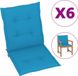 VidaXL Tuinstoelkussens 6 stuks Oxford stof blauw 100 x 50 x 3 cm