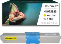 Evoke 44973533 Geel 1500 Pagina's Toner Compatibel met Oki C301dn C321dn MC332dn MC342dn MC342dnw
