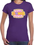 Bellatio Decorations Shoppartners Bv Jaren 60 Happy Flower Power verkleed shirt paars dames - Sixties/jaren 60 kleding XXL