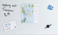 Merkloos Relaxdays Magneetbord Glas - 100 x 60 cm - Wit
