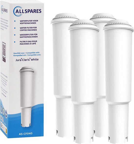 AllSpares waterfilter (4x) voor JURA IMPRESSA koffiemachines - vervanging voor JURA White 60209
