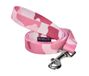 Bobby Camouflage Hondenriem 100 cm voor honden maat XS met veiligheidskarabiner van robuust metaal, camouflage roze