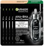 Garnier SkinActive Tissue Gezichtsmasker Pure Charcoal - 5 x 1 stuk