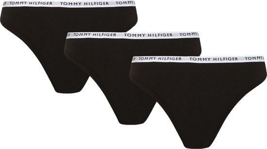 Tommy Hilfiger 3-Pack Dames Strings - Thong - Zwart - S