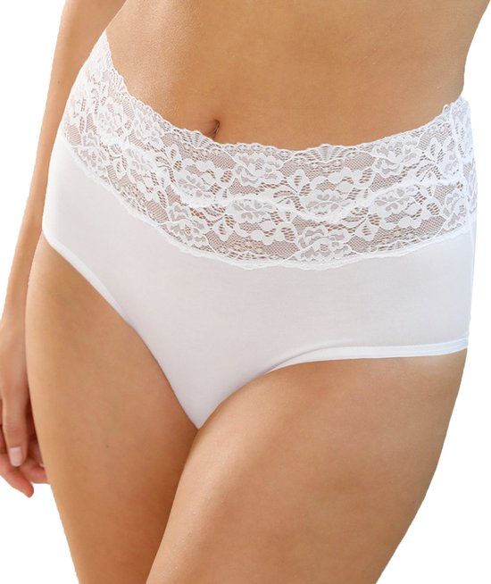 Nina von C Dames Taille Slip Modal Kant - Wit - Maat 46