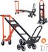 Vevor 3-In-1 Trapklimwagen, Handkar met een Maximaal Laadvermogen van 350 Kg, Opvouwbare Transportwagen met Handvat en Wielen, Trapklimwagen, Stapelwagen, Trapklimtrolley, Oranje en Zilver