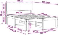 vidaXL Tweepersoonsbed met hoofdbord ROSTOCK Wit 140 x 190 cm