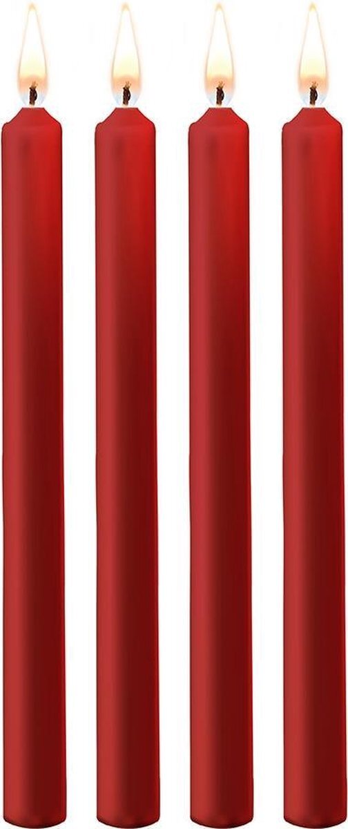 Shots - Ouch! Teasing Wax Candles Large - Parafin - 4-pack - Red