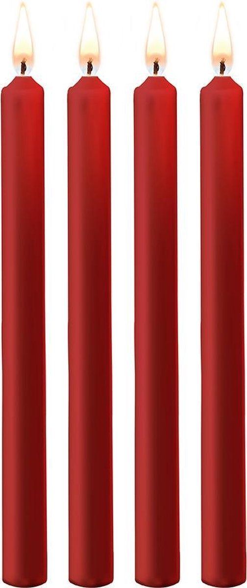 Shots - Ouch! Teasing Wax Candles Large - 4-pack - Red - 8714273545008