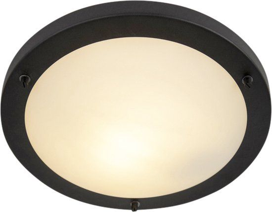 QAZQA Yuma - Outdoor Ceiling Light - 1-Light - Ø 310 mm - Black - Dimmable