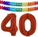 Folat Ballon d'anniversaire en aluminium - 40 ans - rouge - 86 cm