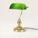 LUSENZ - Lampe de notaire - Abat-jour en verre vert et pied en laiton - Lampe de bureau classique - Douille E27