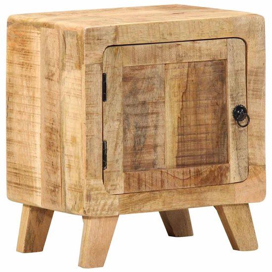 vidaXL Nachtkastje - 40x32x46 cm - Massief Ruw Mangohout