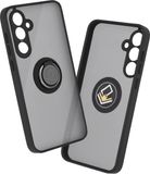 Techsuit Hoesje geschikt voor Samsung Galaxy A35 - Glinth Back Cover met ring en magneet - Zwart