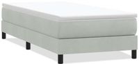 vidaXL Boxspringbed zonder matras, fluweel, lichtgrijs, 90x220 cm