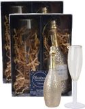 Decoris Verres à champagne - Argent - Verre - 4 pièces - 12,5 cm