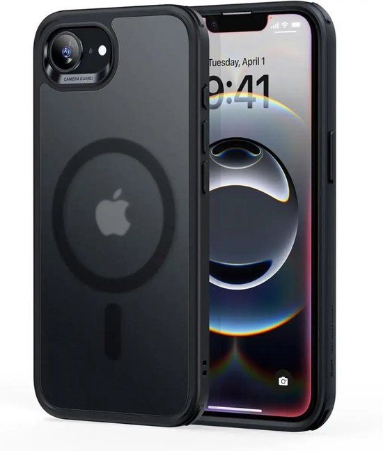 ESR Classic Hybrid HaloLock Hoesje Geschikt voor Apple iPhone 17e / 16e | Compatibel met MagSafe / Qi2 en HaloLock | Back Cover met Magneet | Frosted Zwart