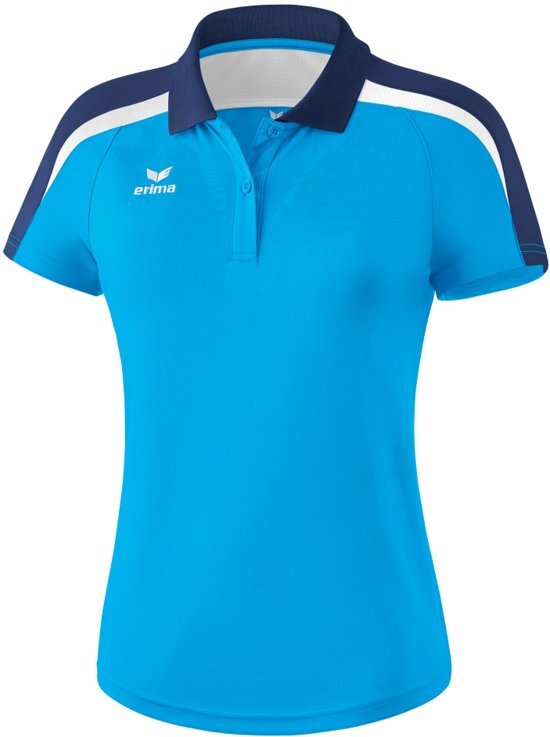 Erima Liga 2.0 polo Sportpolo Dames - Curacao/New Navy/Wit