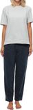 Schiesser Dames pyjama Cotton blauw gestipt / grijs