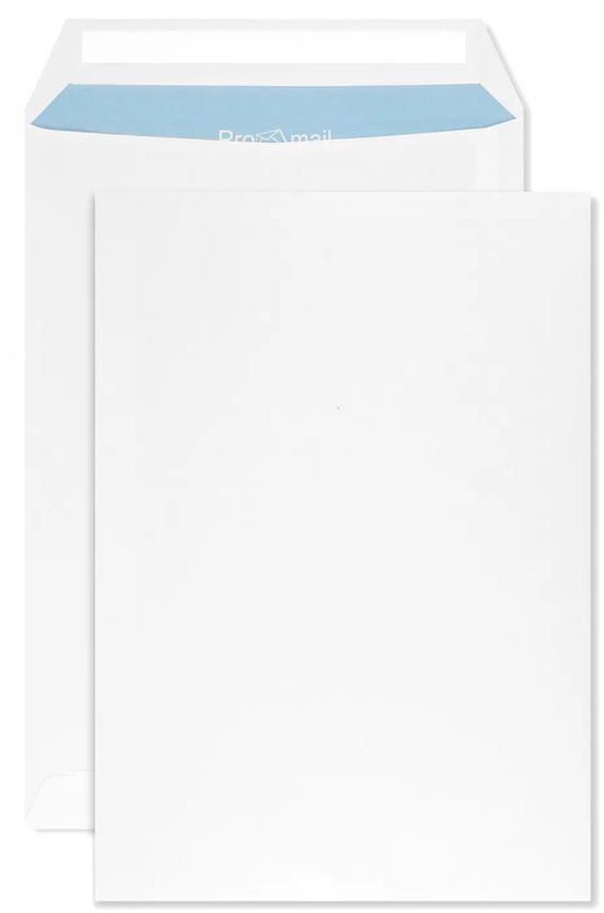 Netuno Akte enveloppen A4 - zonder venster - C4 - 229 x 324 mm - 50 stuks - zelfklevend met plakstrip - 90 gram - Wit