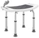 HOMCOM Siège de douche - Aluminium - 52x31x52cm - Gris