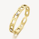 BROSWAY BWY20 Gold-plated armband met kristallen, staal, 6 cm, bangle, goud/transparant, voor dames