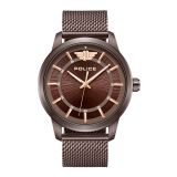 Police montre analogique à quartz pour homme avec bracelet en acier inoxydable PEWJG0021103, marron, taille unique, bracelet