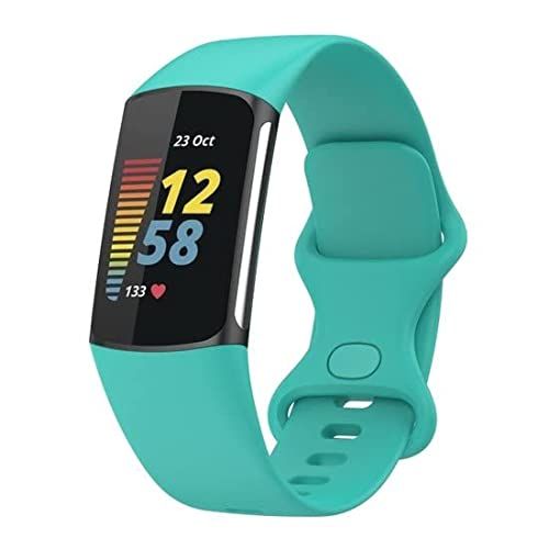 By Qubix Qubix Sportbandje met dubbele lus - Mint groen - Maat: S - Compatibel met Fitbit Charge 5
