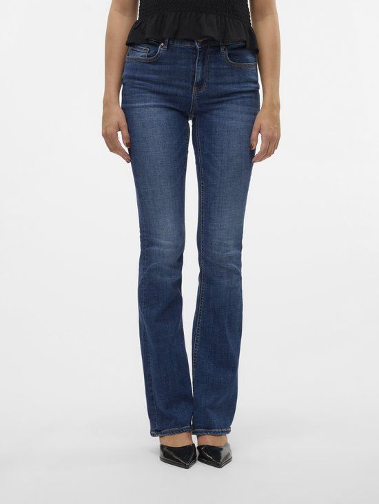 Vero Moda VMFLASH Flared Jeans - Dark Blue Denim - W28/L32
