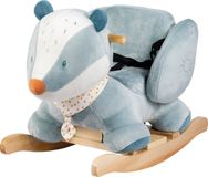 Nattou Felix schommel met veiligheidsgordel, vrolijke schommel ca. 60 cm, Felix en Leo, polyester/hout, lichtblauw