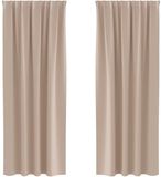 vidaXL Blackout Gordijnen met Ringen 2 st Taupe 245 x 140 cm Polyester