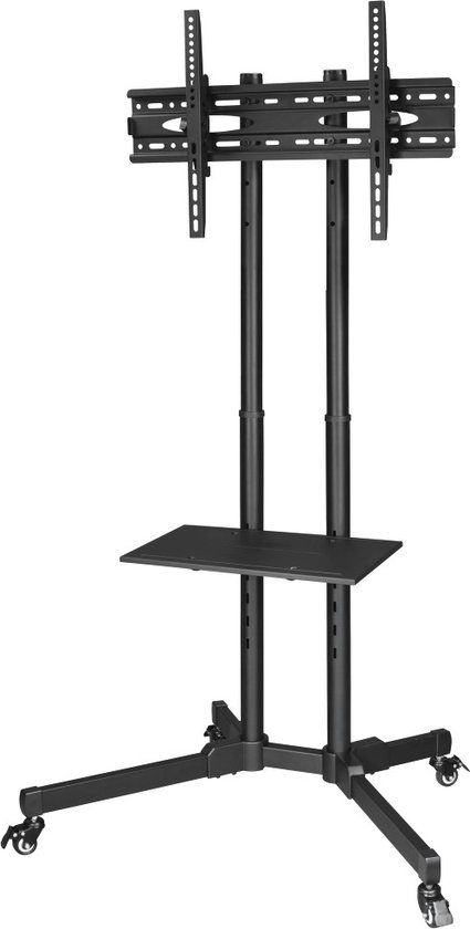 Hama TV-standaard met wielen - Vast - 75 inch - max 40kg - VESA 600x400 - in hoogte verstelbaar - met extra plank