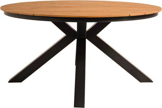 Arezzo - Tuintafel - Rond - Polywood - Teaklook - 120 cm