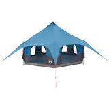 vidaXL Familietent 10-persoons Blauw 185T Polyester met PU Coating