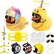 oCreon Eend fietsbel - Set van 2 - Gele eend + 5 propeller helm accessoires - Fietsbel decoraties