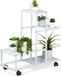 Merkloos Relaxdays Plantenrek 4 planken - Wit metaal