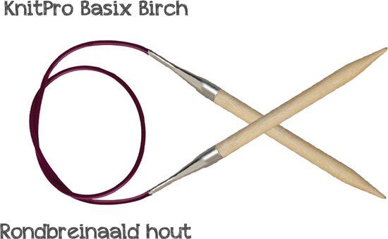 KnitPro Basix Beuken Rondelles 7,0 mm x 60 cm - Houten Breinaalden
