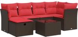vidaXL 7-delige Loungeset met kussens polyrattan bruin