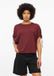 s.Oliver T-shirt Femme Bordeaux Coton Col Rond Manches Courtes Extra Court Casual