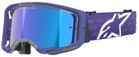Alpinestars Vision 8 Lunettes de motocross violet avec lentille miroir bleue