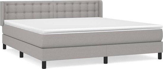 vidaXL Boxspring Bed - 180x200 cm - Lichtgrijs - Stof